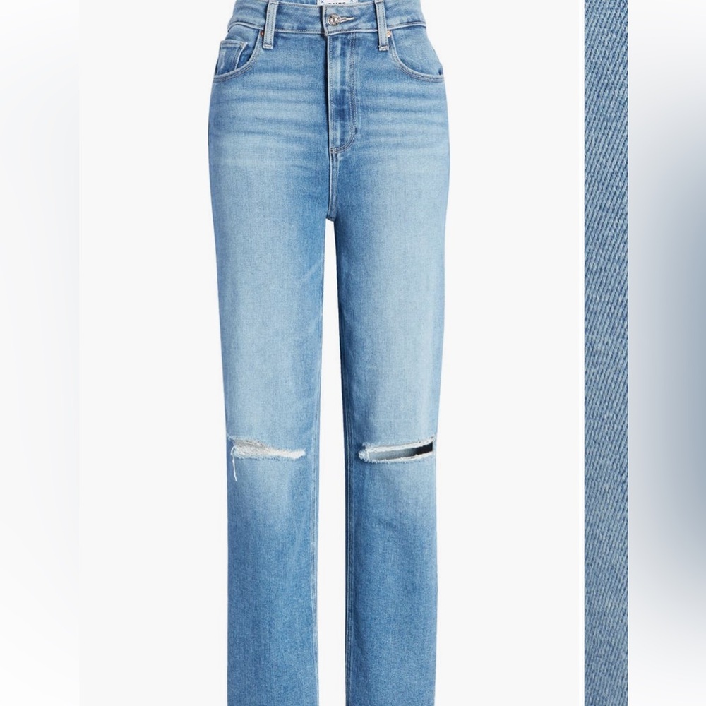 PAIGE Light Blue Straight Leg Jeans